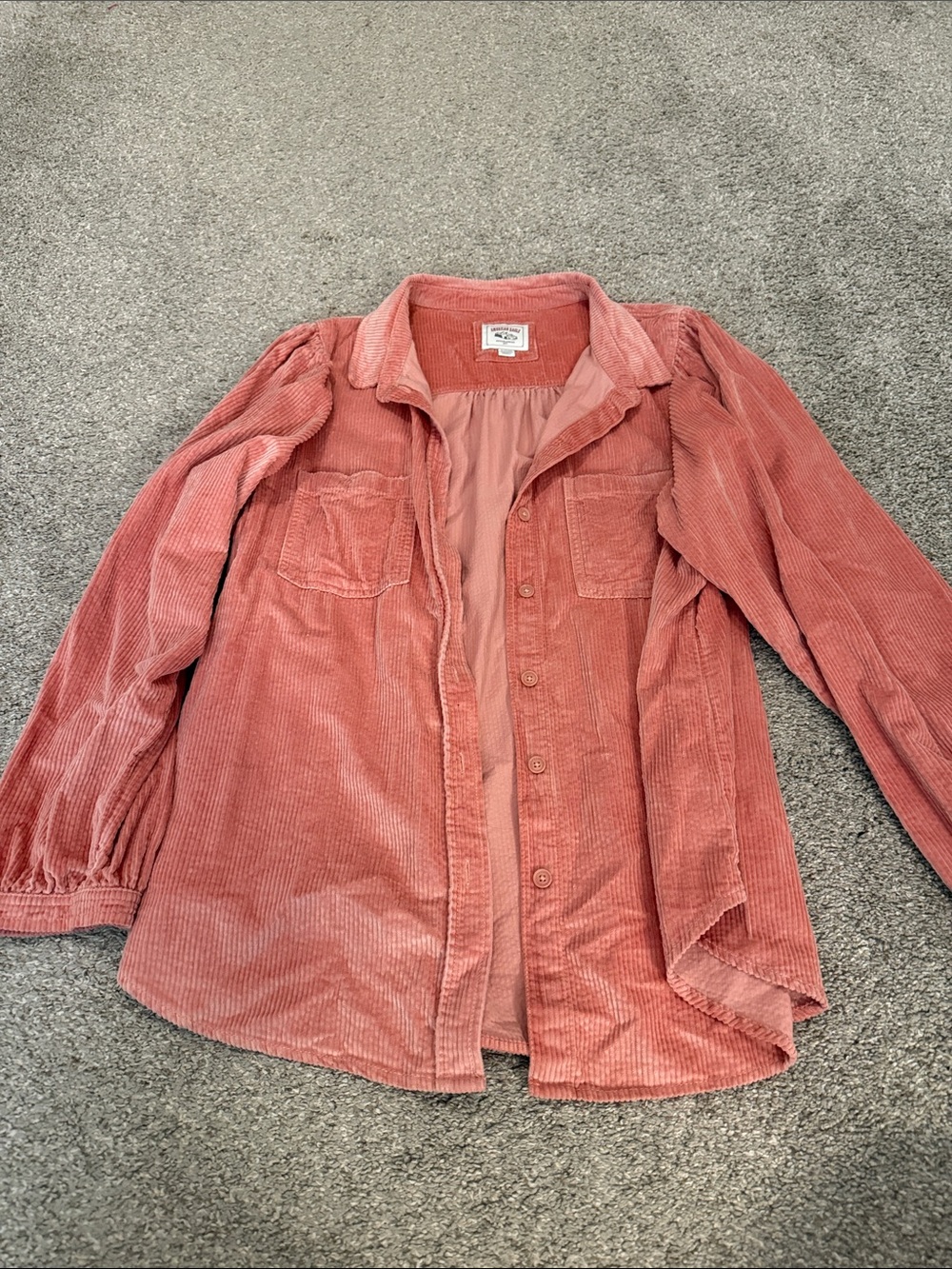 American Eagle Outfitters Rose Corduroy Button-Up Jacket